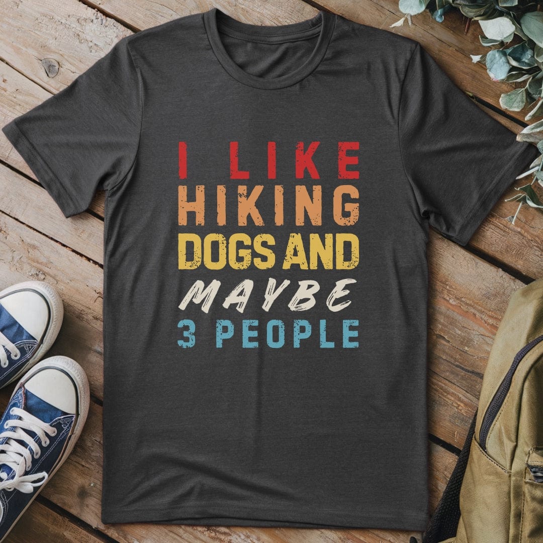 T-Shirt Dark Heather / S I Like Hiking & Dogs T-Shirt