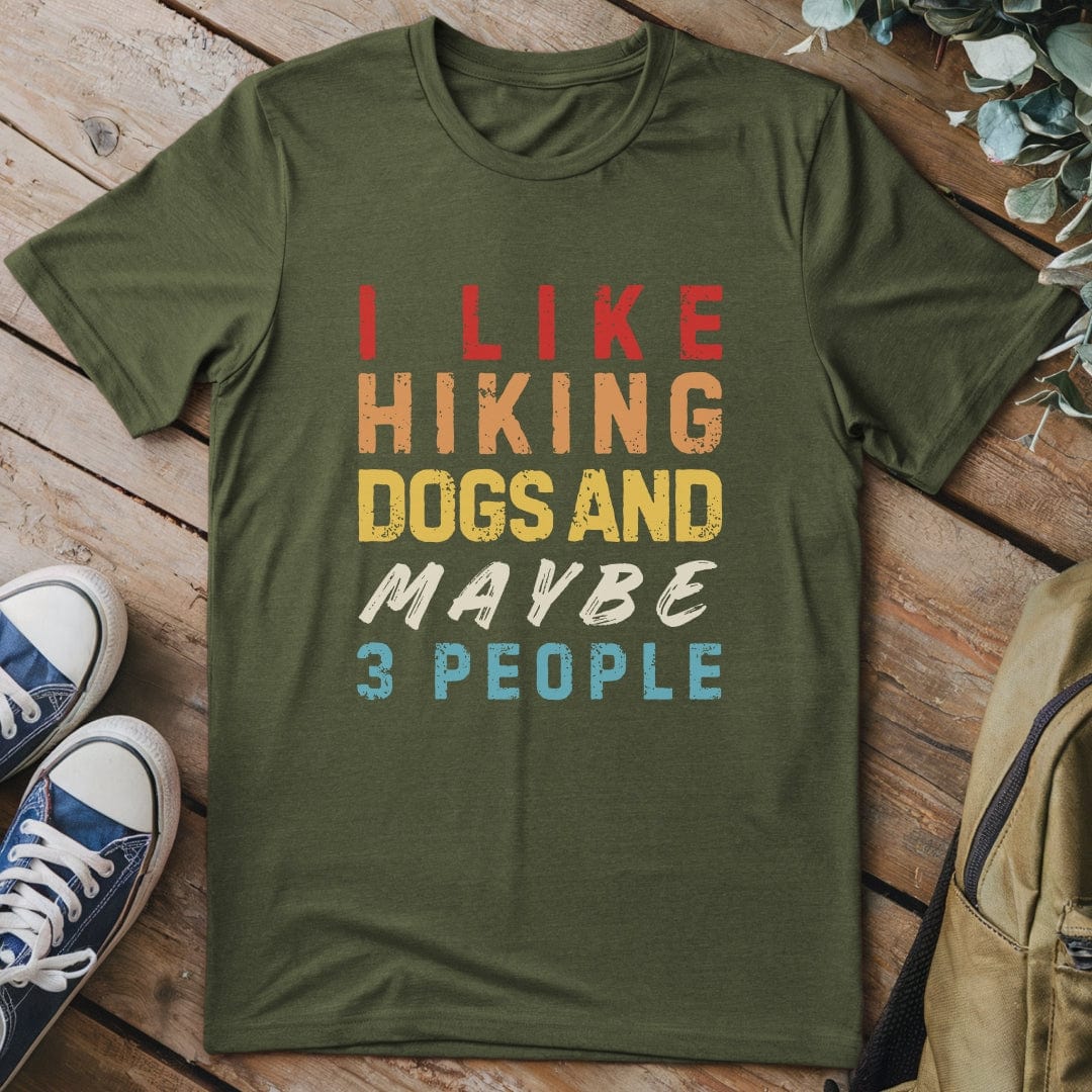 T-Shirt Military Green / S I Like Hiking & Dogs T-Shirt