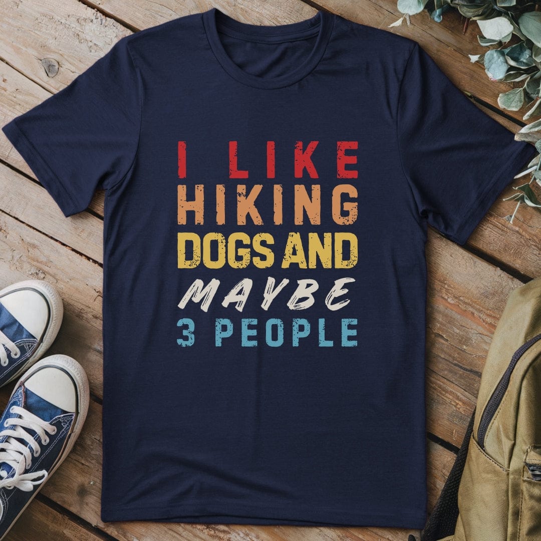 T-Shirt Navy / S I Like Hiking & Dogs T-Shirt
