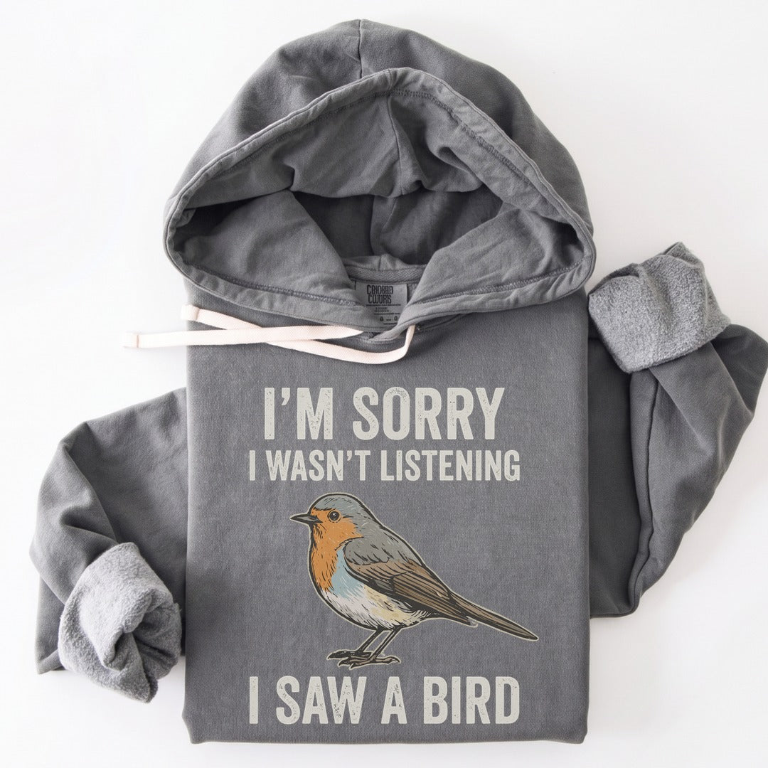 Hoodie Grey / S I Saw A Bird Premium Hoodie