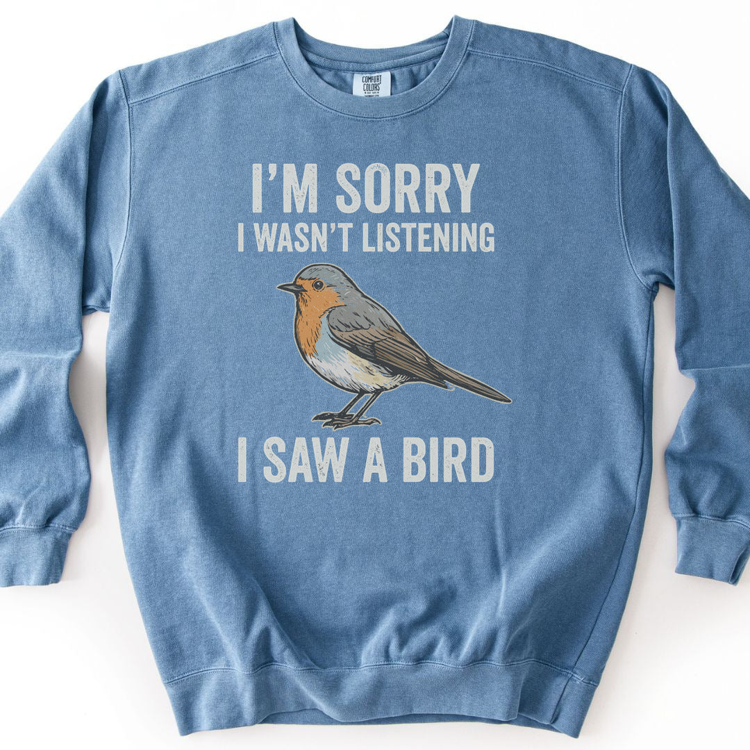 I Saw A Bird Premium Sweatshirt - Blue Jean