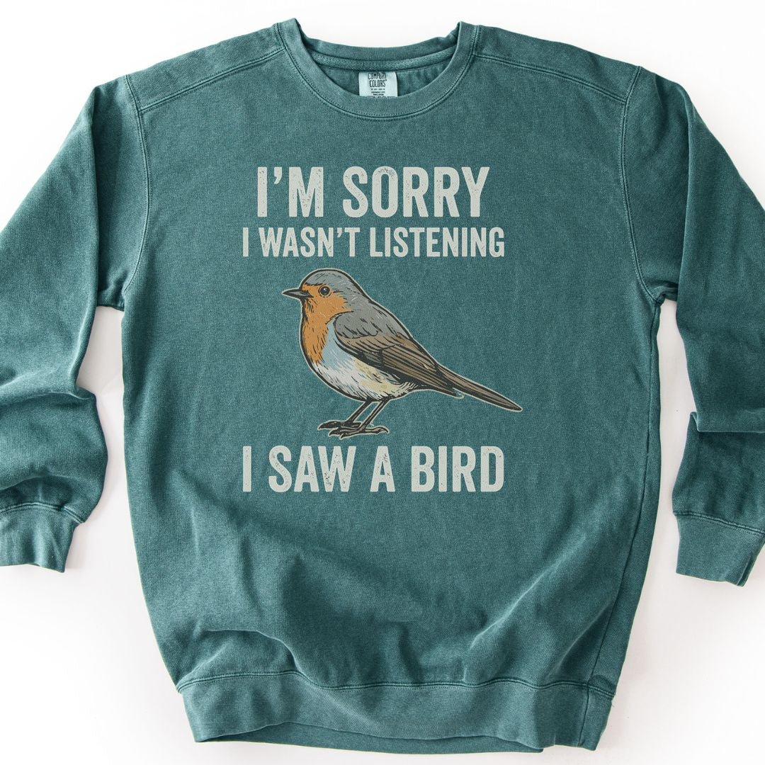 I Saw A Bird Premium Sweatshirt - Blue Spruce