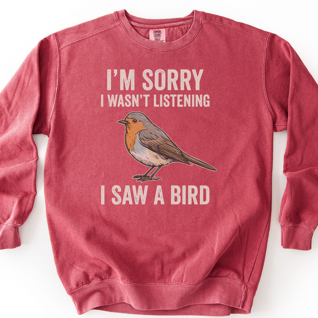 I Saw A Bird Premium Sweatshirt - Crimson
