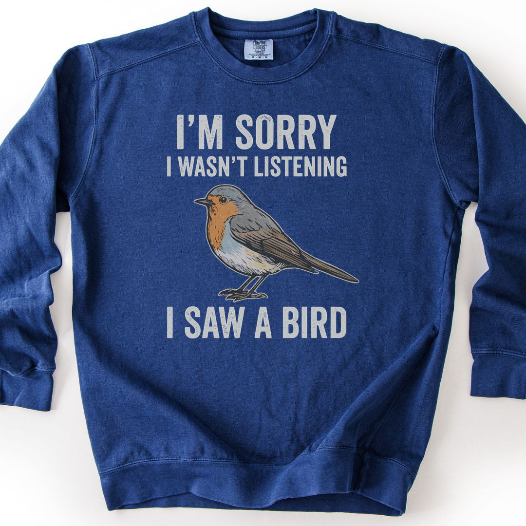 I Saw A Bird Premium Sweatshirt - True Navy