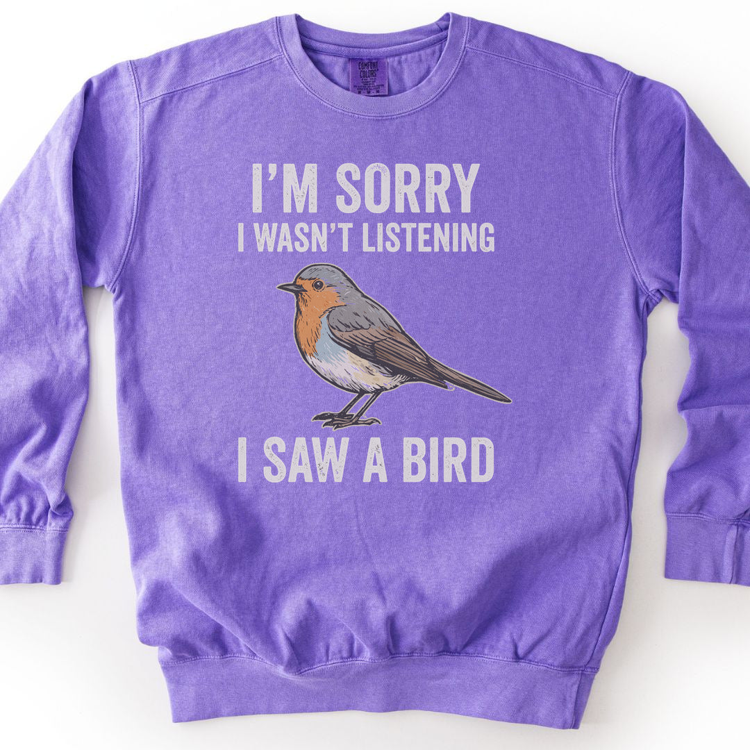I Saw A Bird Premium Sweatshirt - Violet