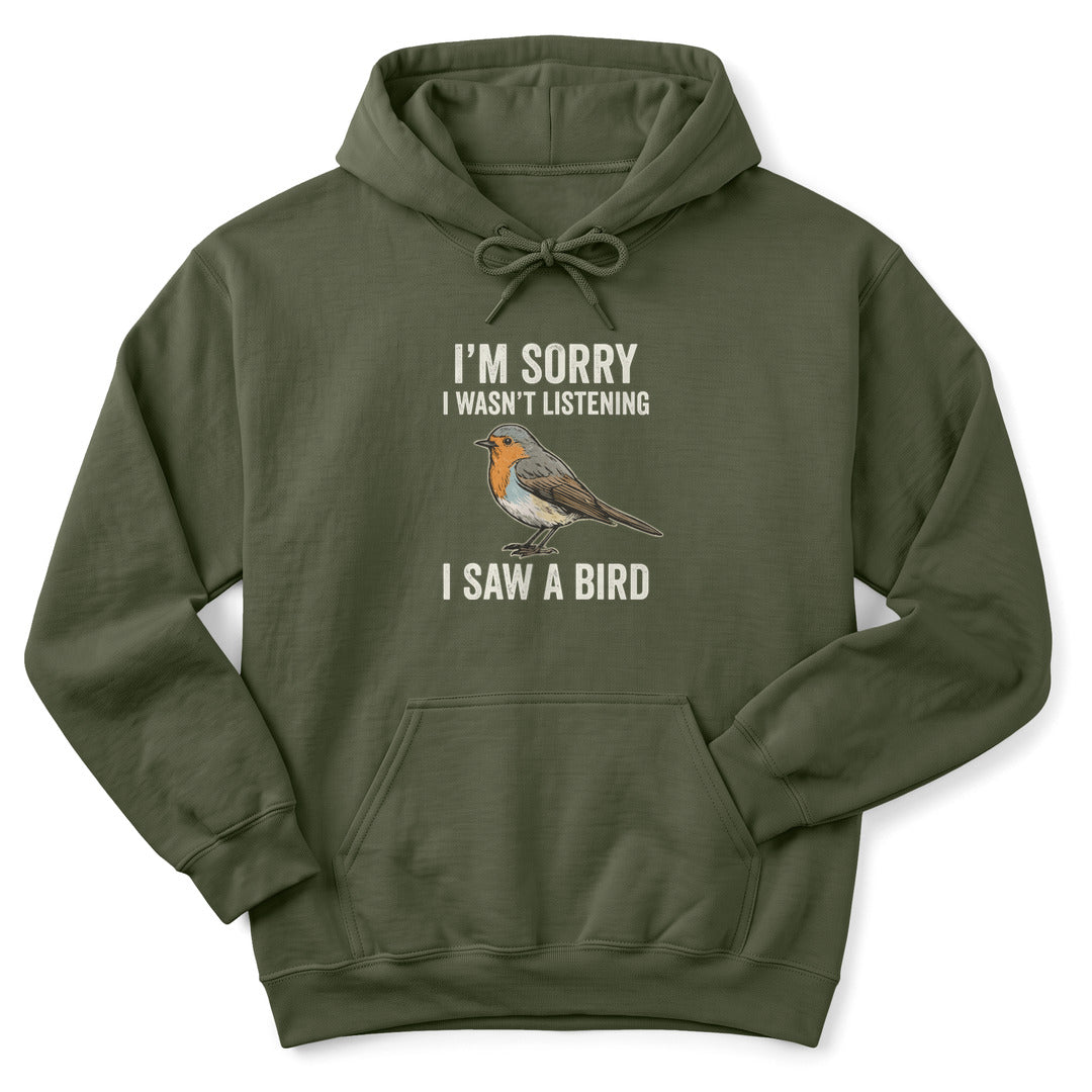 Hoodie Military Green / S I Saw A Bird Hoodie