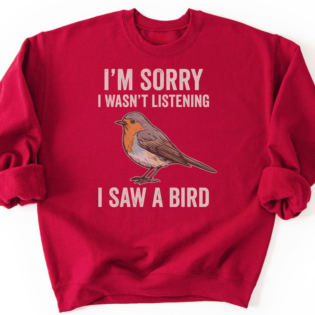 I Saw A Bird Sweatshirt - Cardinal Red