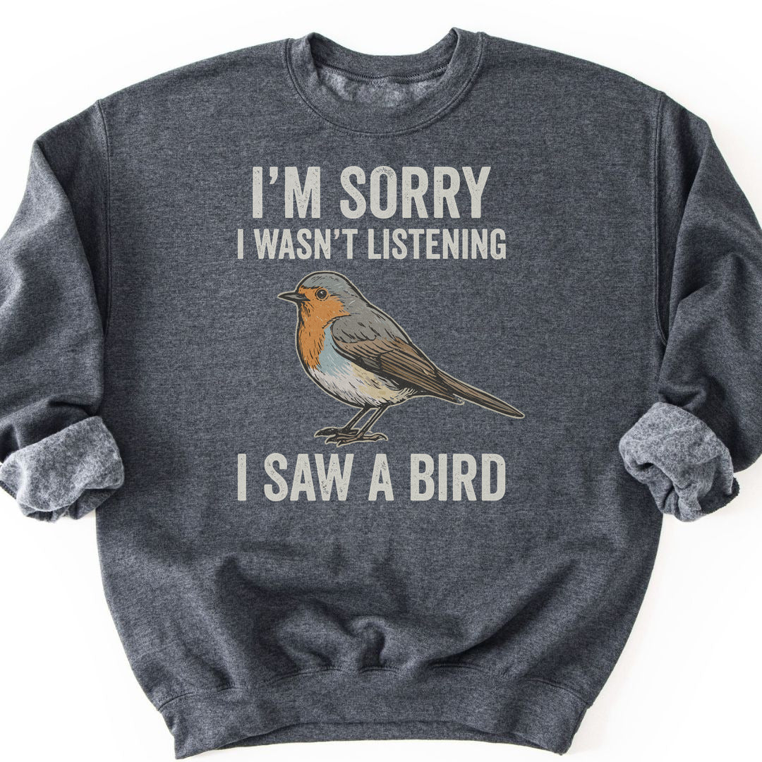 I Saw A Bird Sweatshirt - Dark Heather