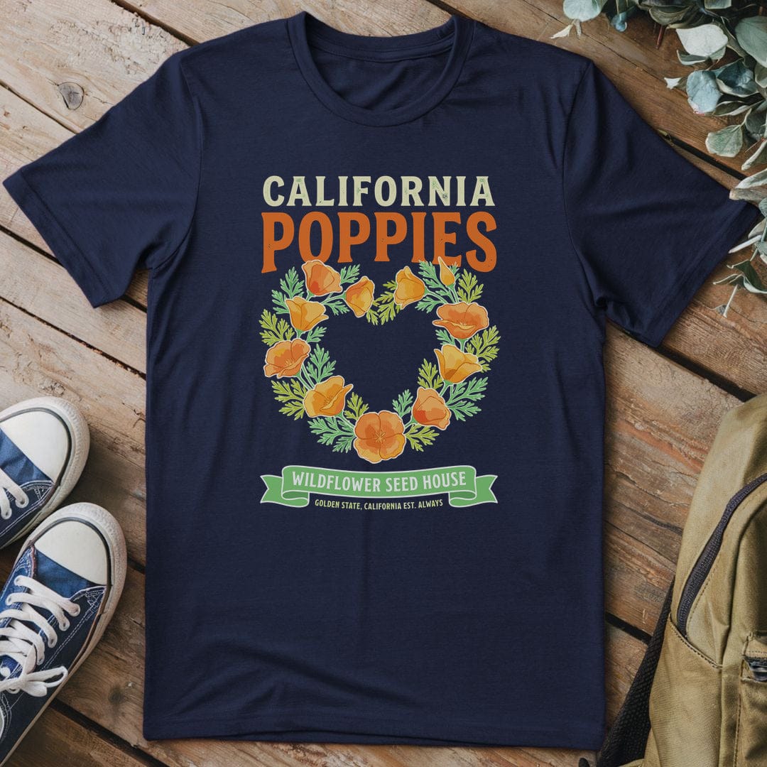 T-Shirt Navy / S Golden Blossom Heart