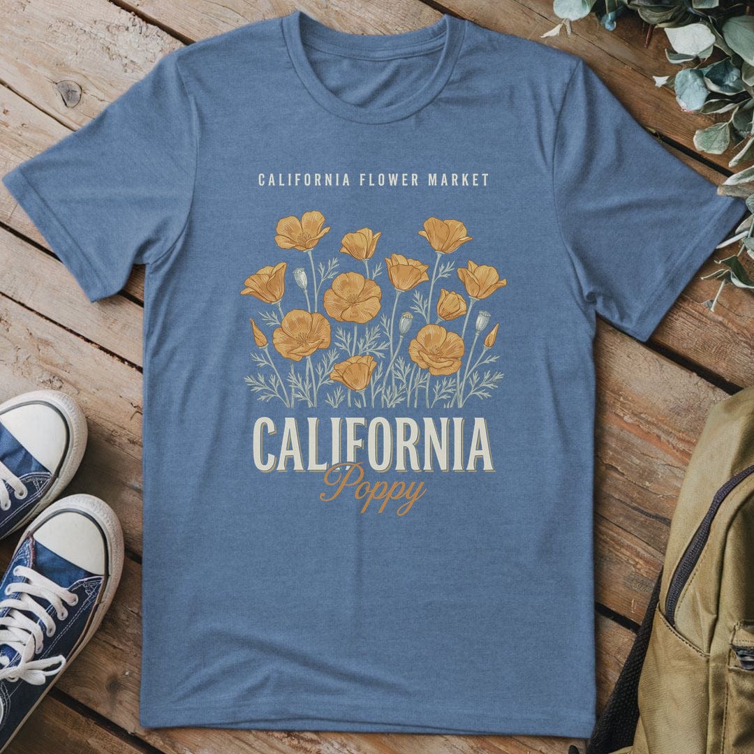 T-Shirt Heather Indigo / S Golden Blossom Vibes