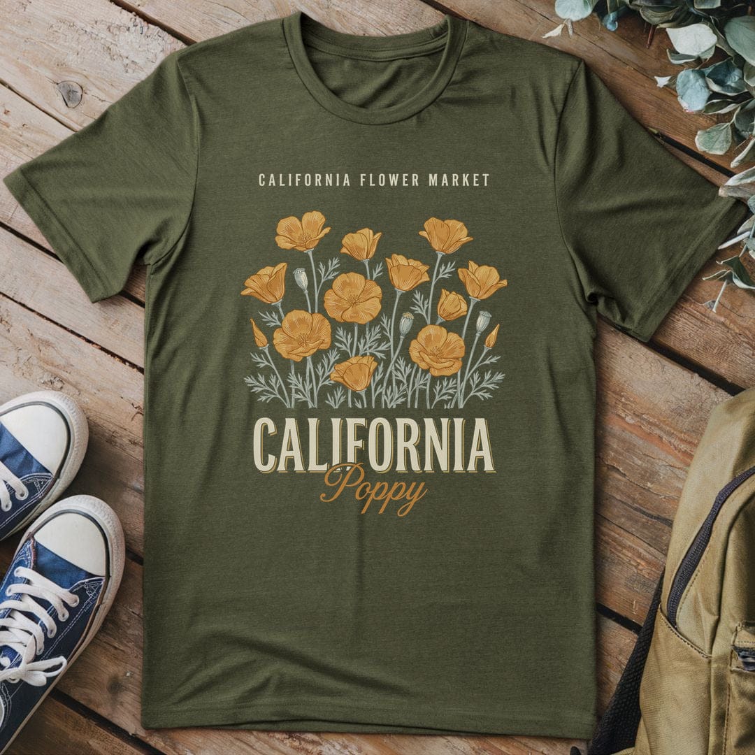T-Shirt Military Green / S Golden Blossom Vibes