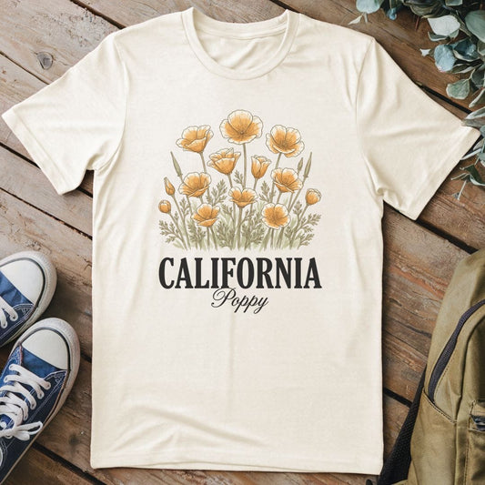 T-Shirt Natural / S Golden Poppy Bloom