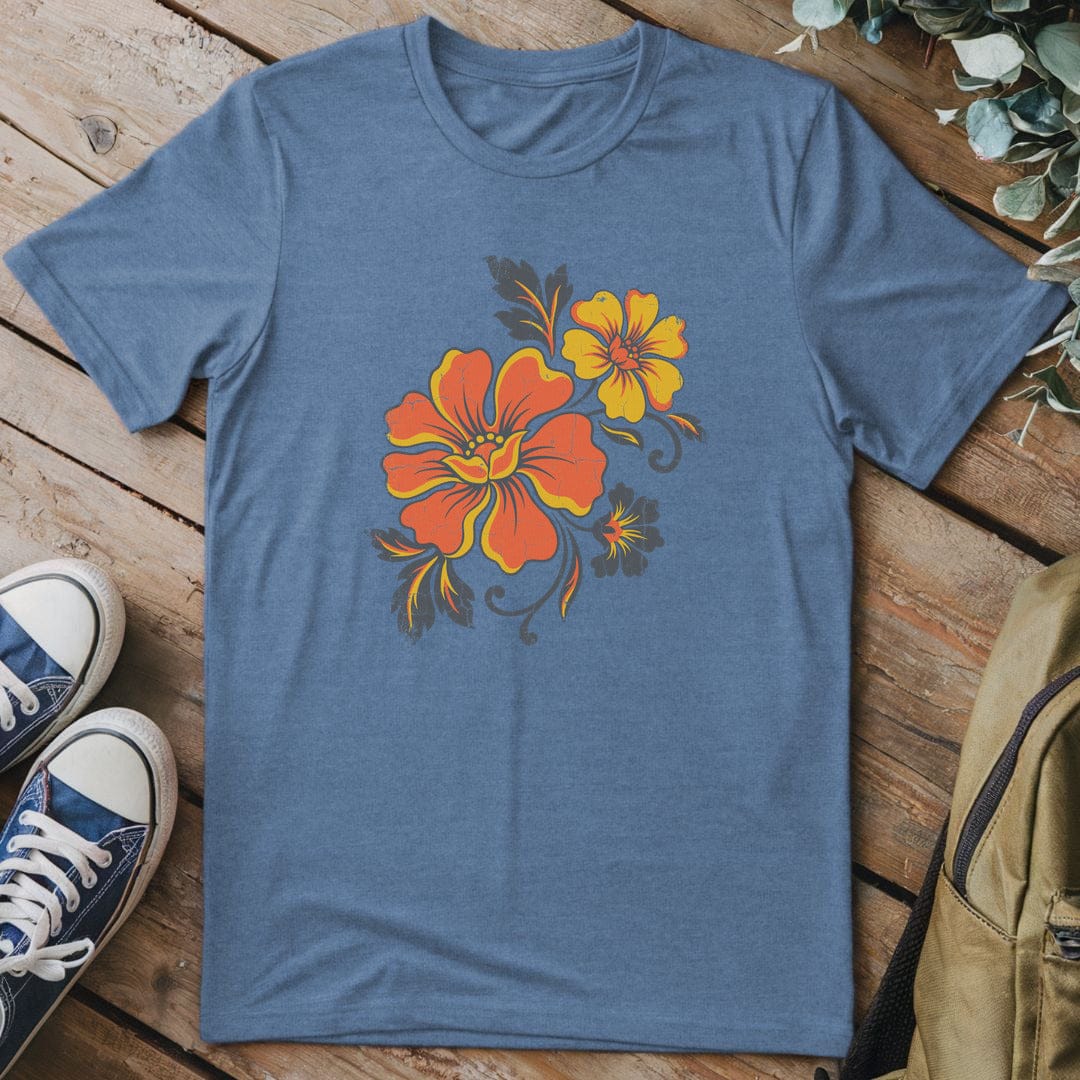 T-Shirt Heather Indigo / S Vintage Bloom Burst
