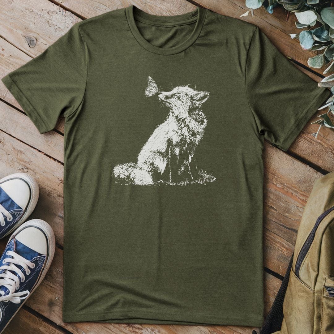 T-Shirt Military Green / S Butterfly Whispers