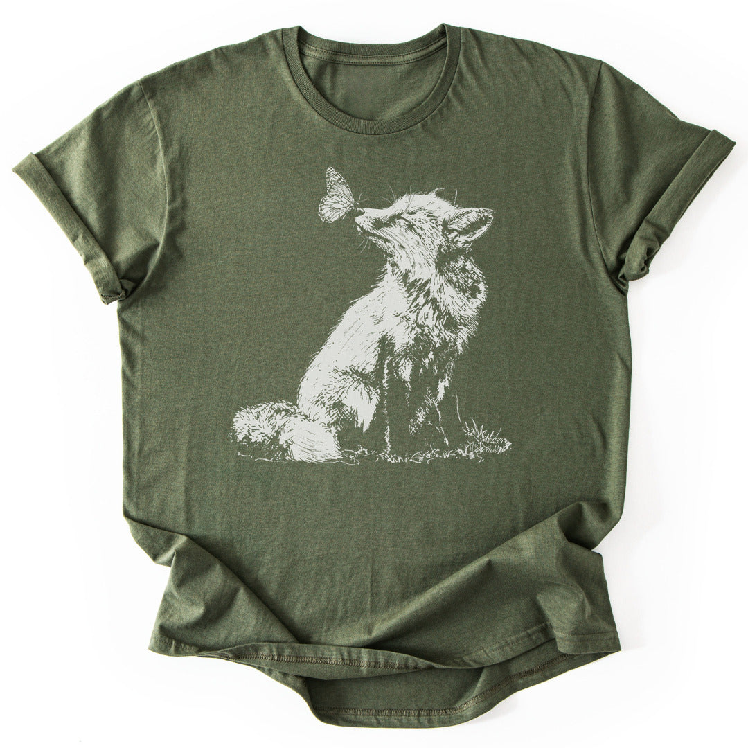 T-Shirt Military Green / S Butterfly Whispers
