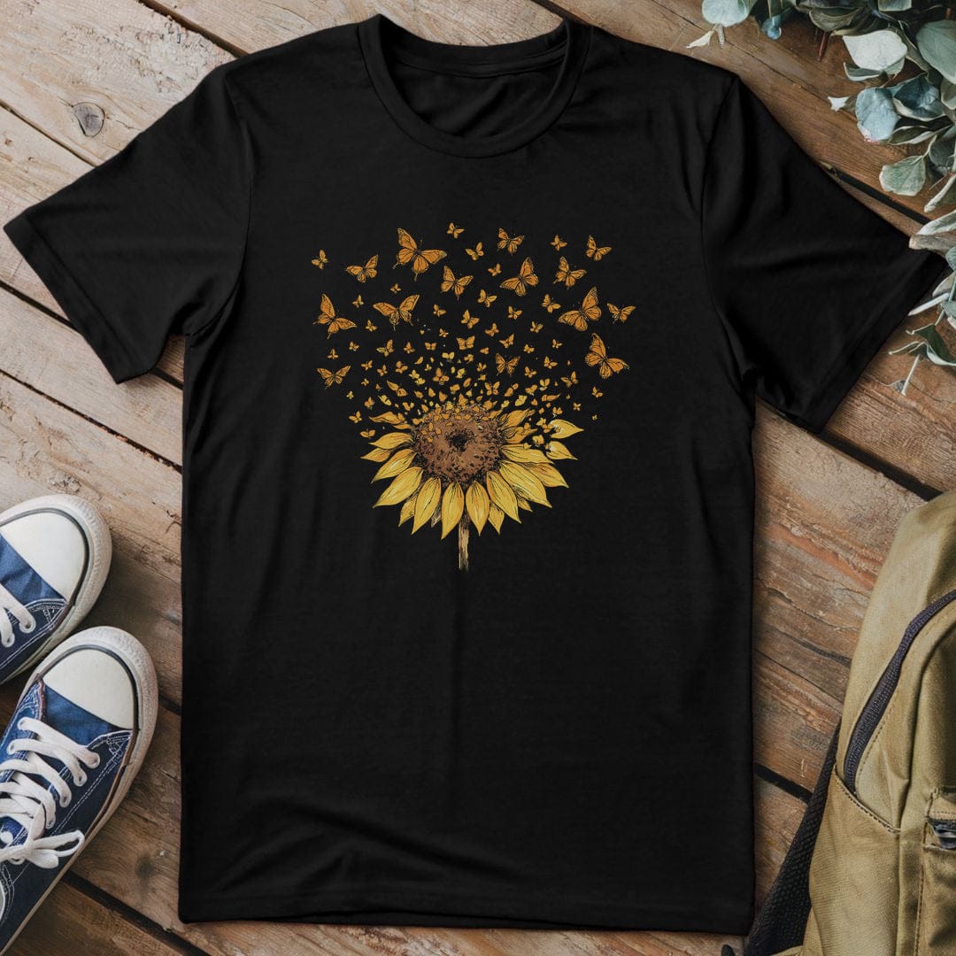 T-Shirt Black / S Sunburst Butterflies