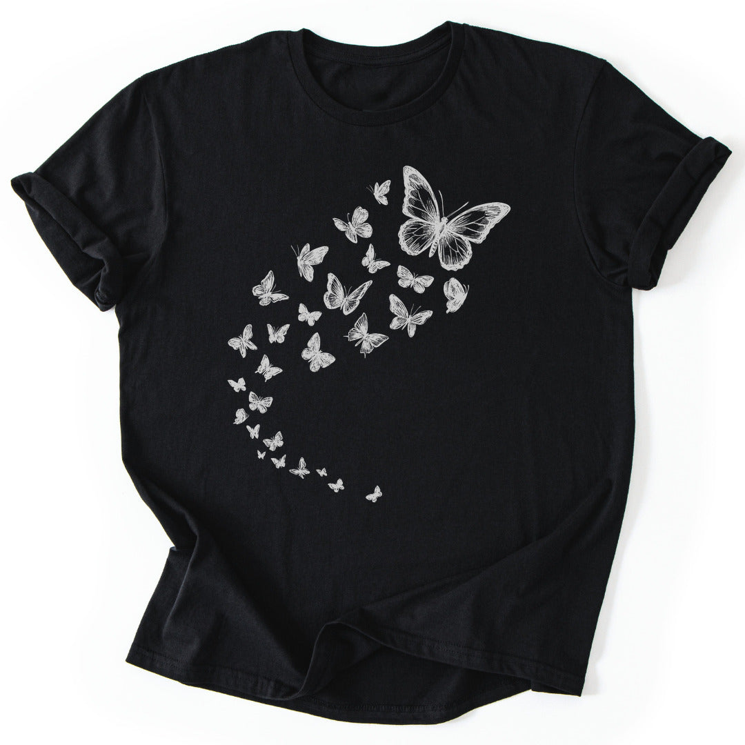 T-Shirt Black / S Fluttering Whispers