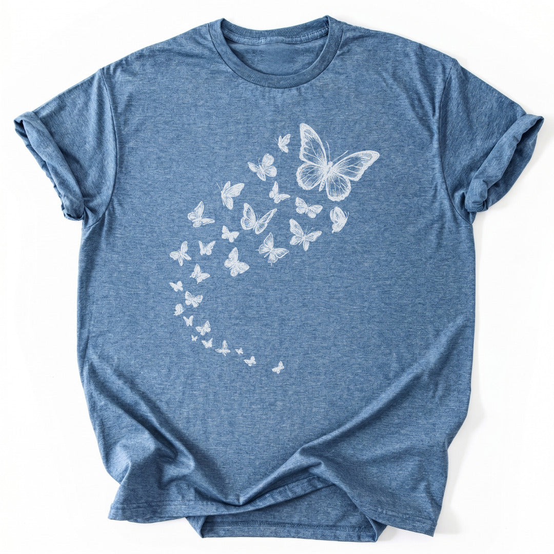 T-Shirt Heather Indigo / S Fluttering Whispers
