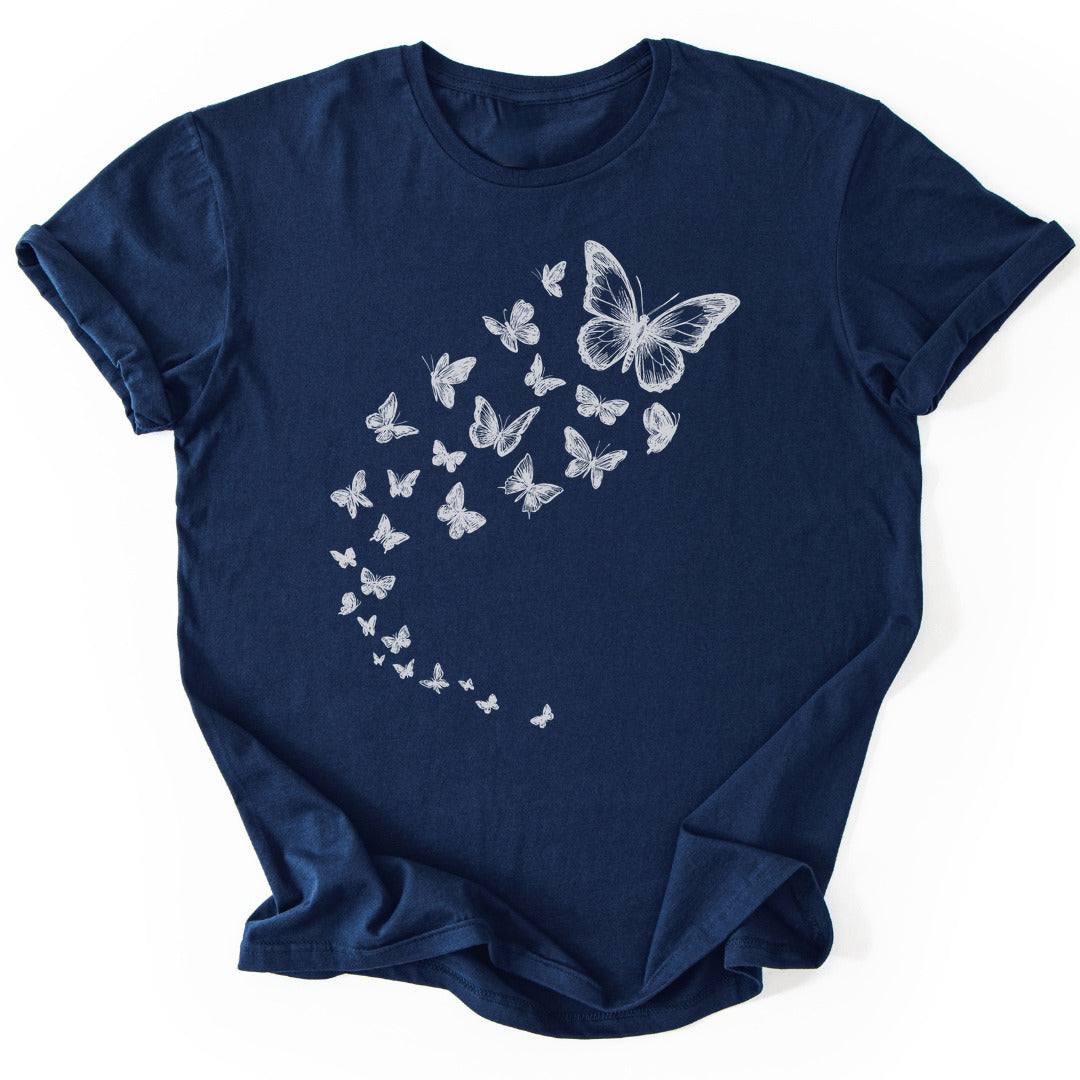 T-Shirt Navy / S Fluttering Whispers