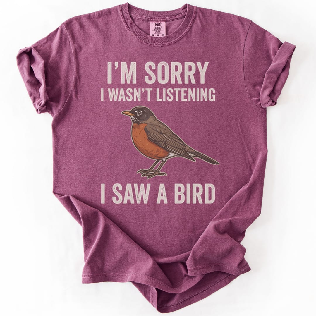 T-Shirt Berry / S I Saw A Bird (American Robin) Premium