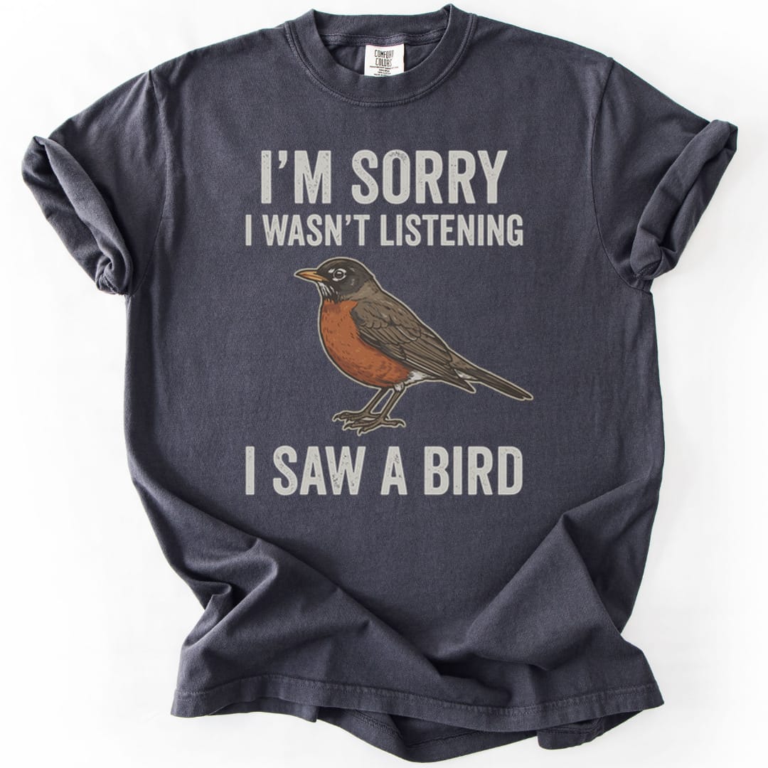 T-Shirt Graphite / S I Saw A Bird (American Robin) Premium