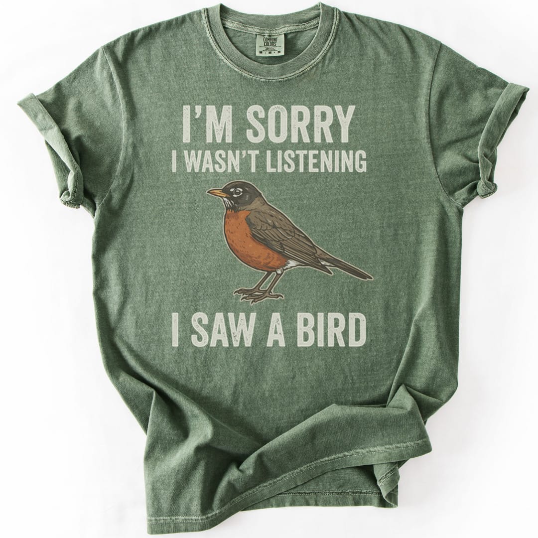 T-Shirt Moss / S I Saw A Bird (American Robin) Premium
