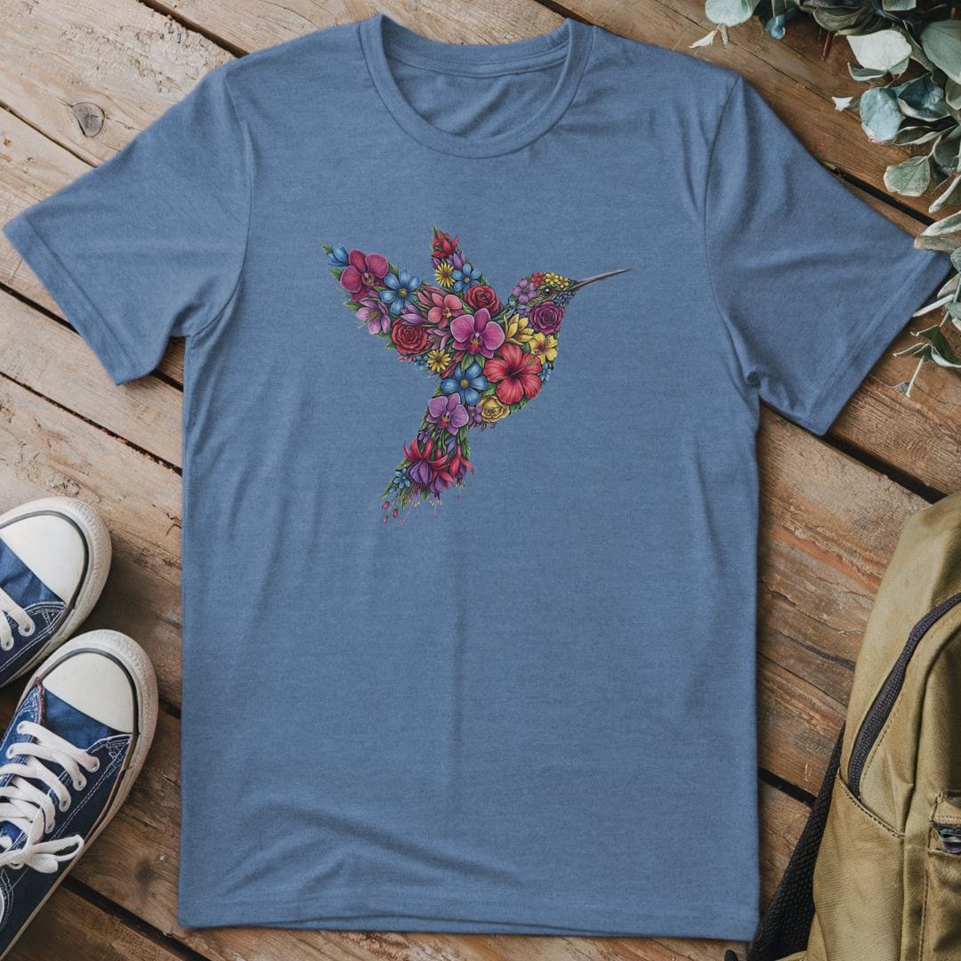 T-Shirt Heather Indigo / S Pulsing Petals Perfection