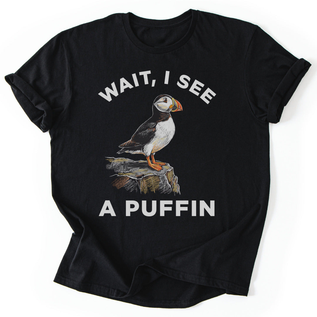 T-Shirt Black / S I See A Puffin