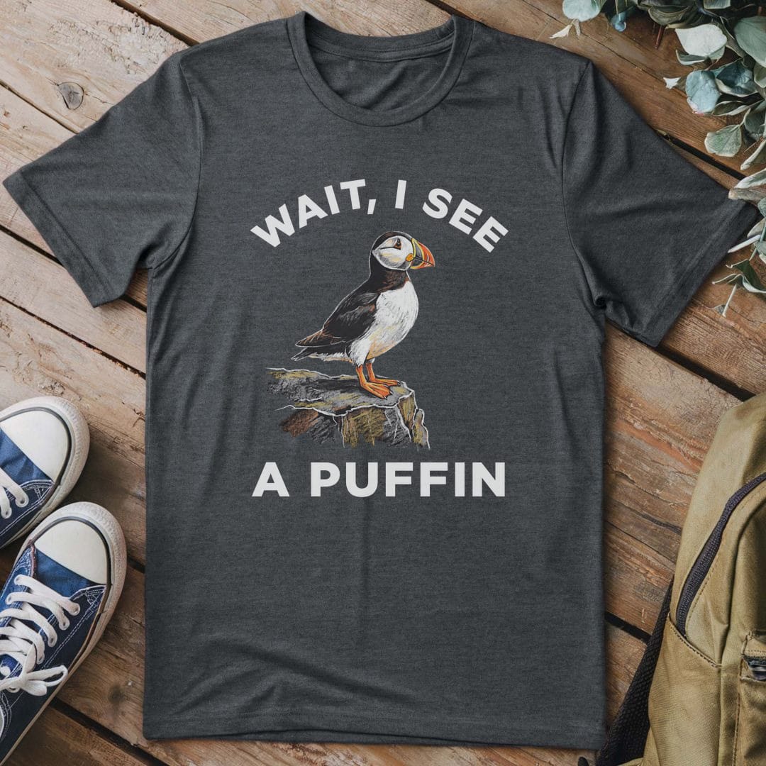 T-Shirt Dark Heather / S I See A Puffin