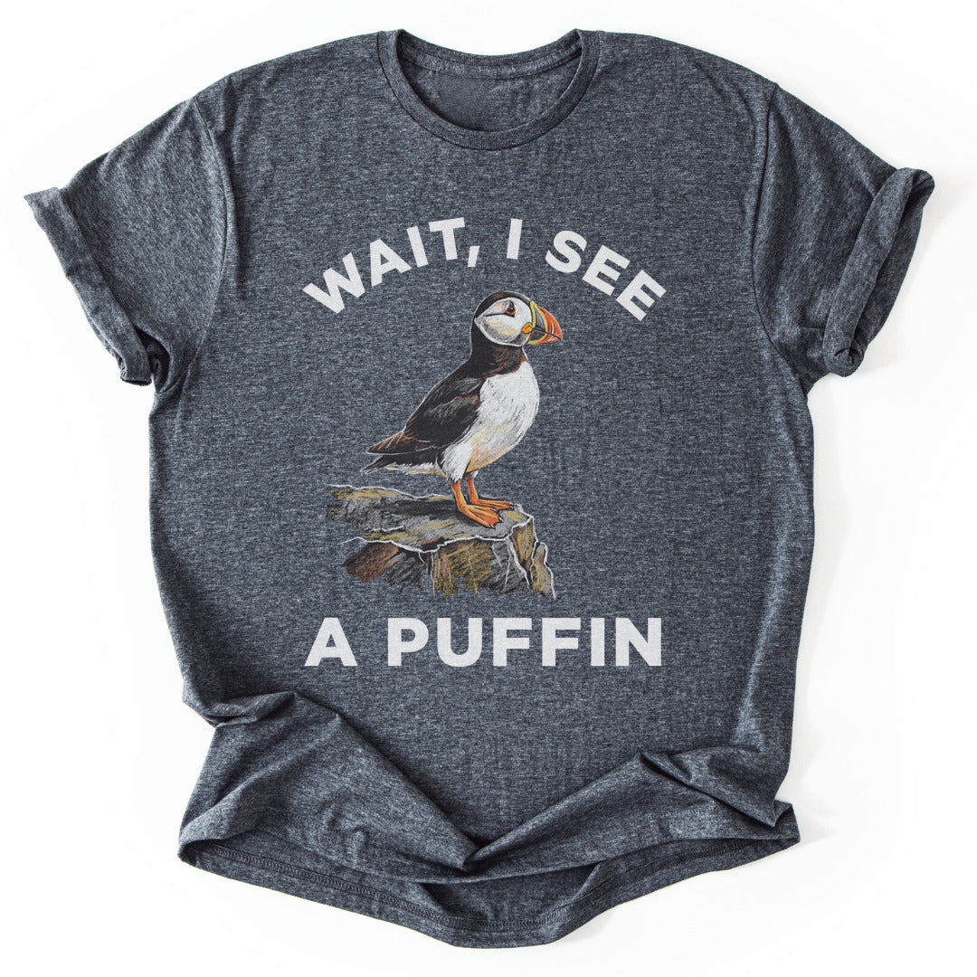 T-Shirt Dark Heather / S I See A Puffin