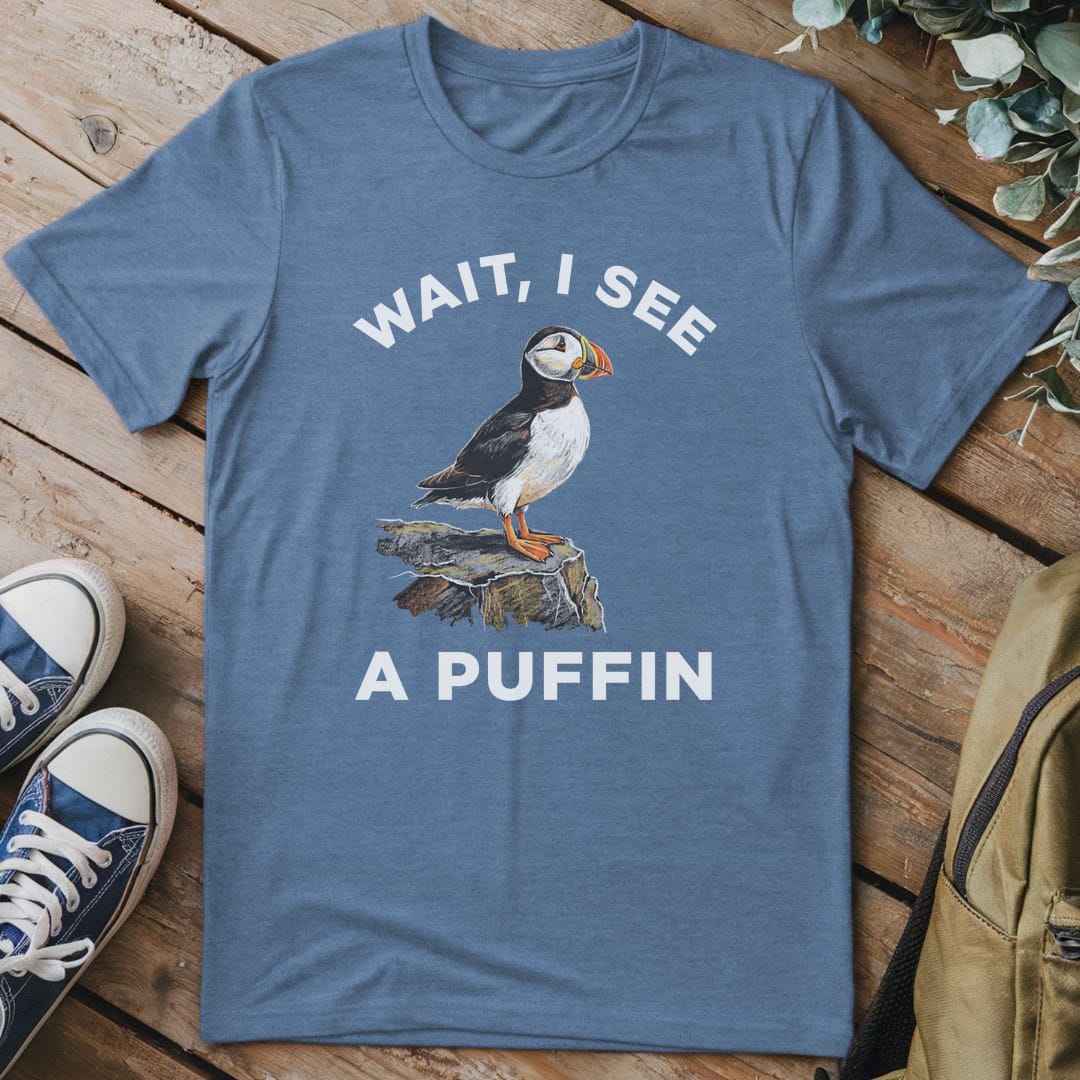 T-Shirt Heather Indigo / S I See A Puffin