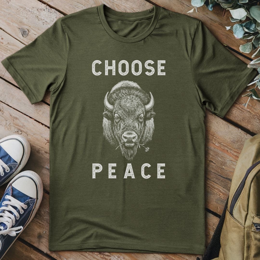 T-Shirt Military Green / S Choose Peace