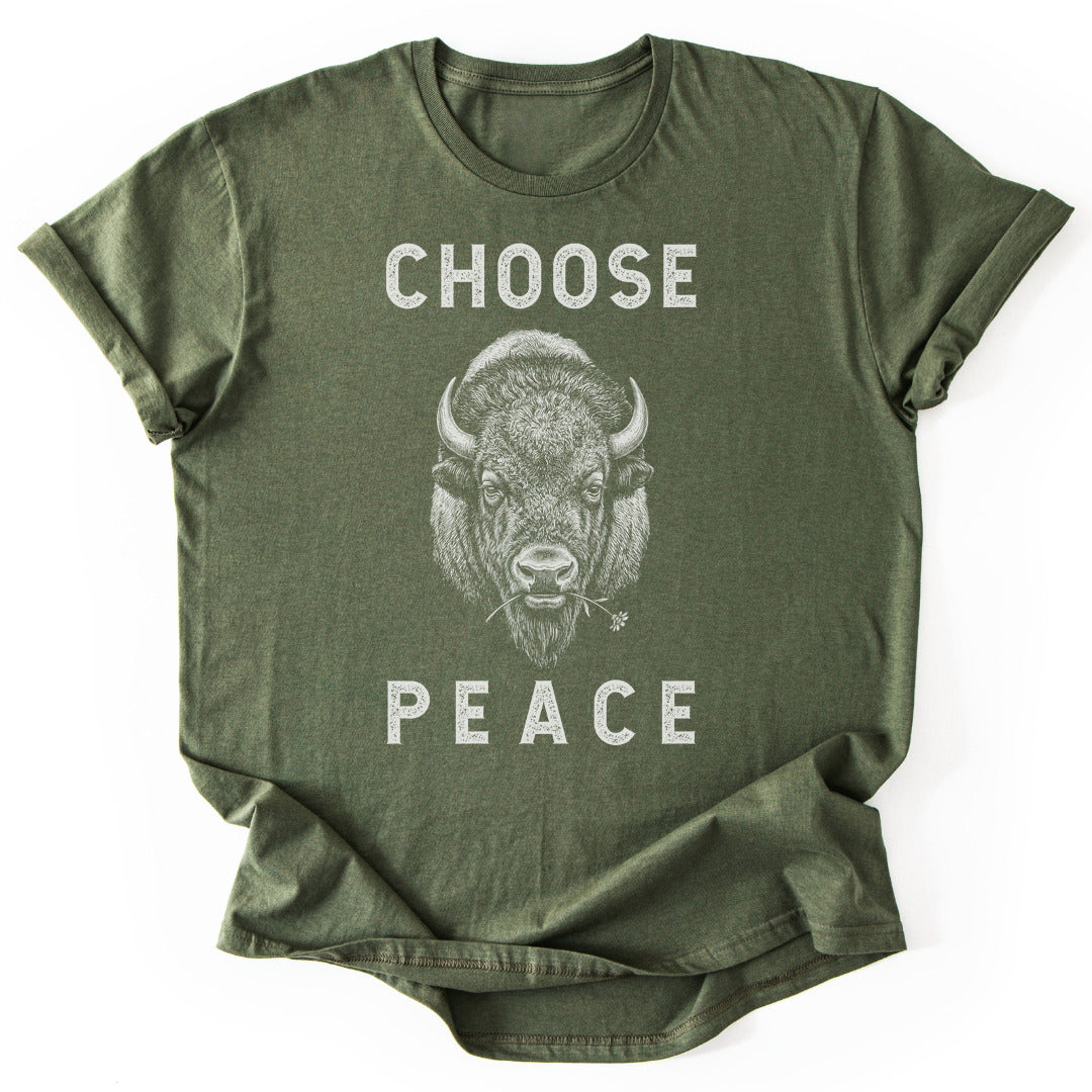 T-Shirt Military Green / S Choose Peace