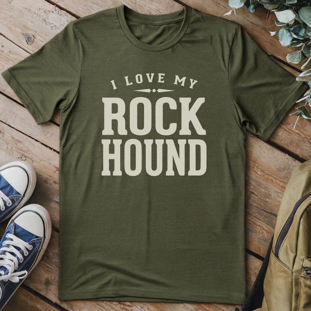 T-Shirt Military Green / S I Love My Rock Hound