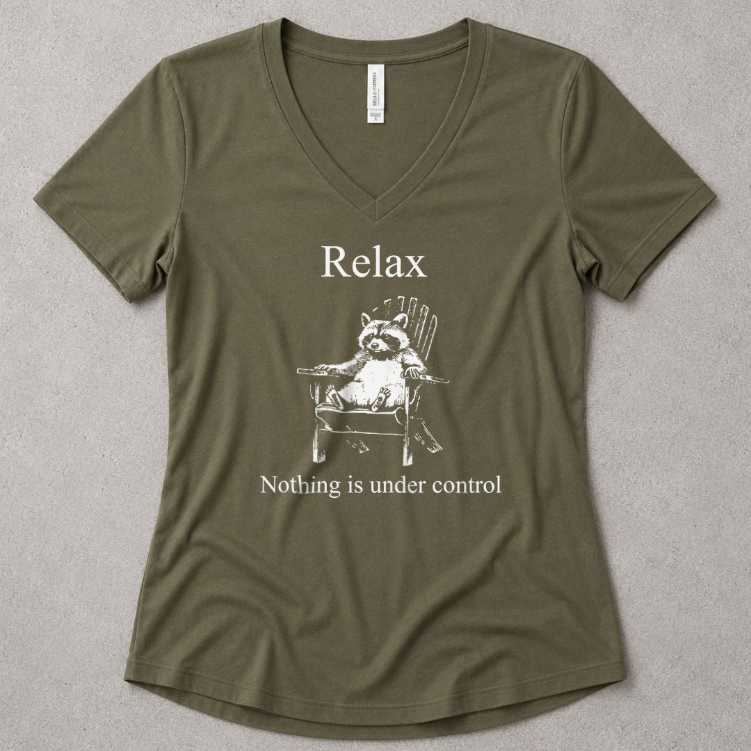 Surrender V-Neck - women's relaxed v-neck tee in Military Green from Summit Soul
