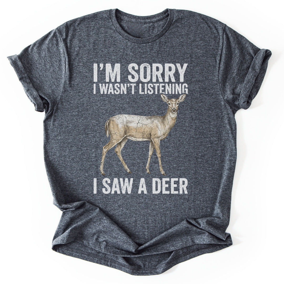 T-Shirt Dark Heather / S Distracted By Deer