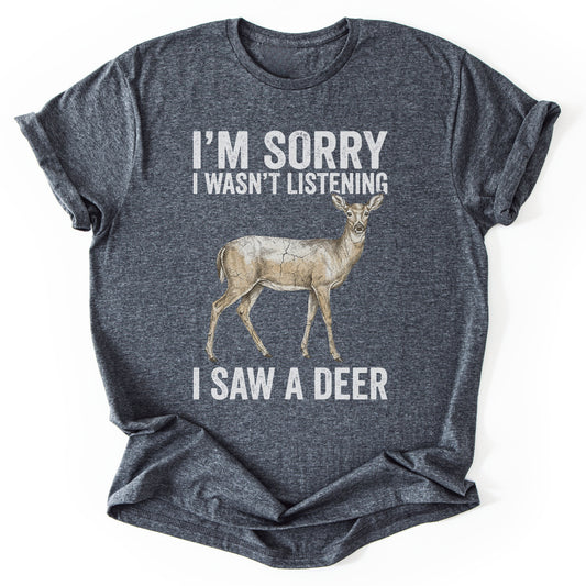 T-Shirt Dark Heather / S Distracted By Deer