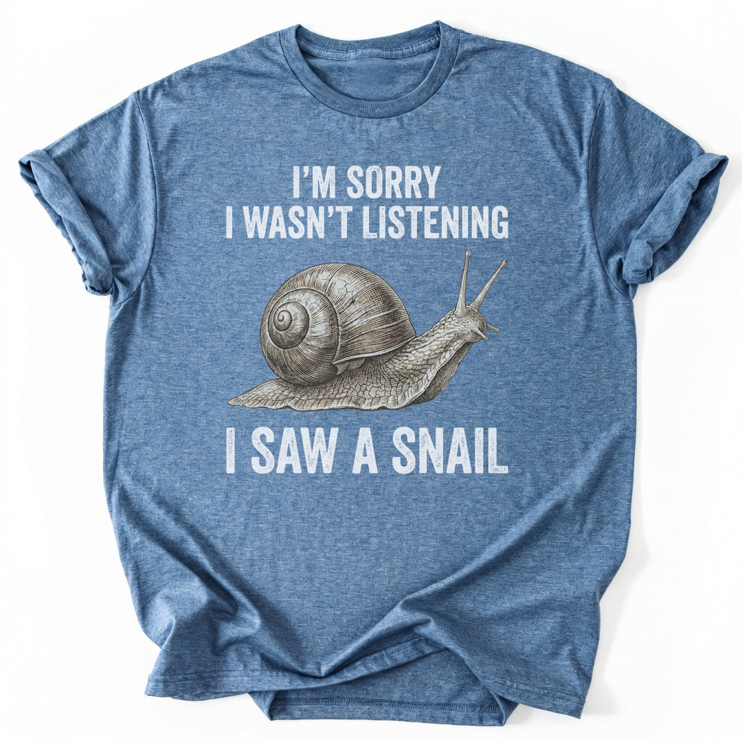 T-Shirt Heather Indigo / S Distracted By A Snail