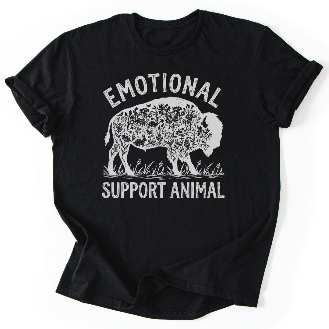 T-Shirt Black / S Emotional Support Bison