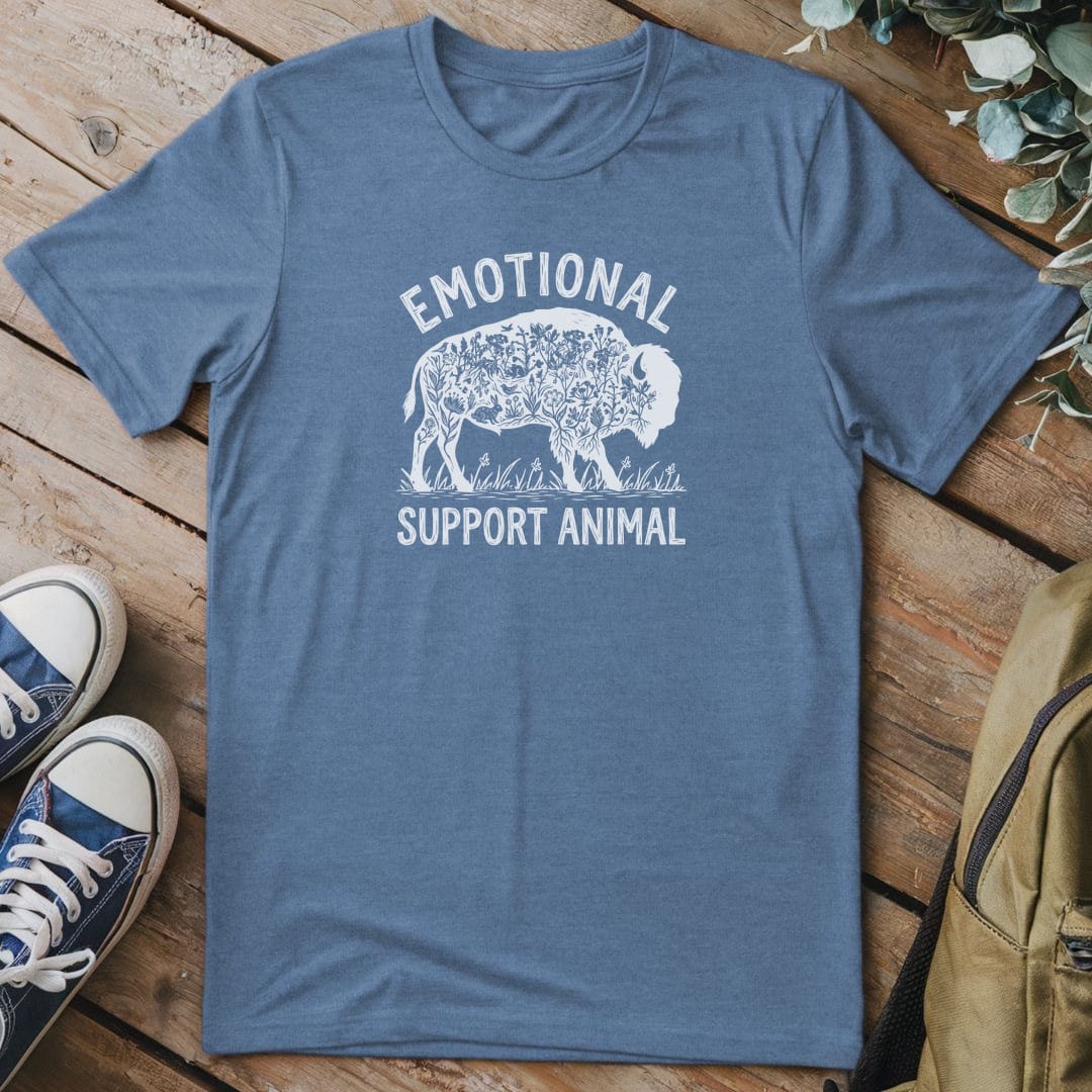 T-Shirt Heather Indigo / S Emotional Support Bison