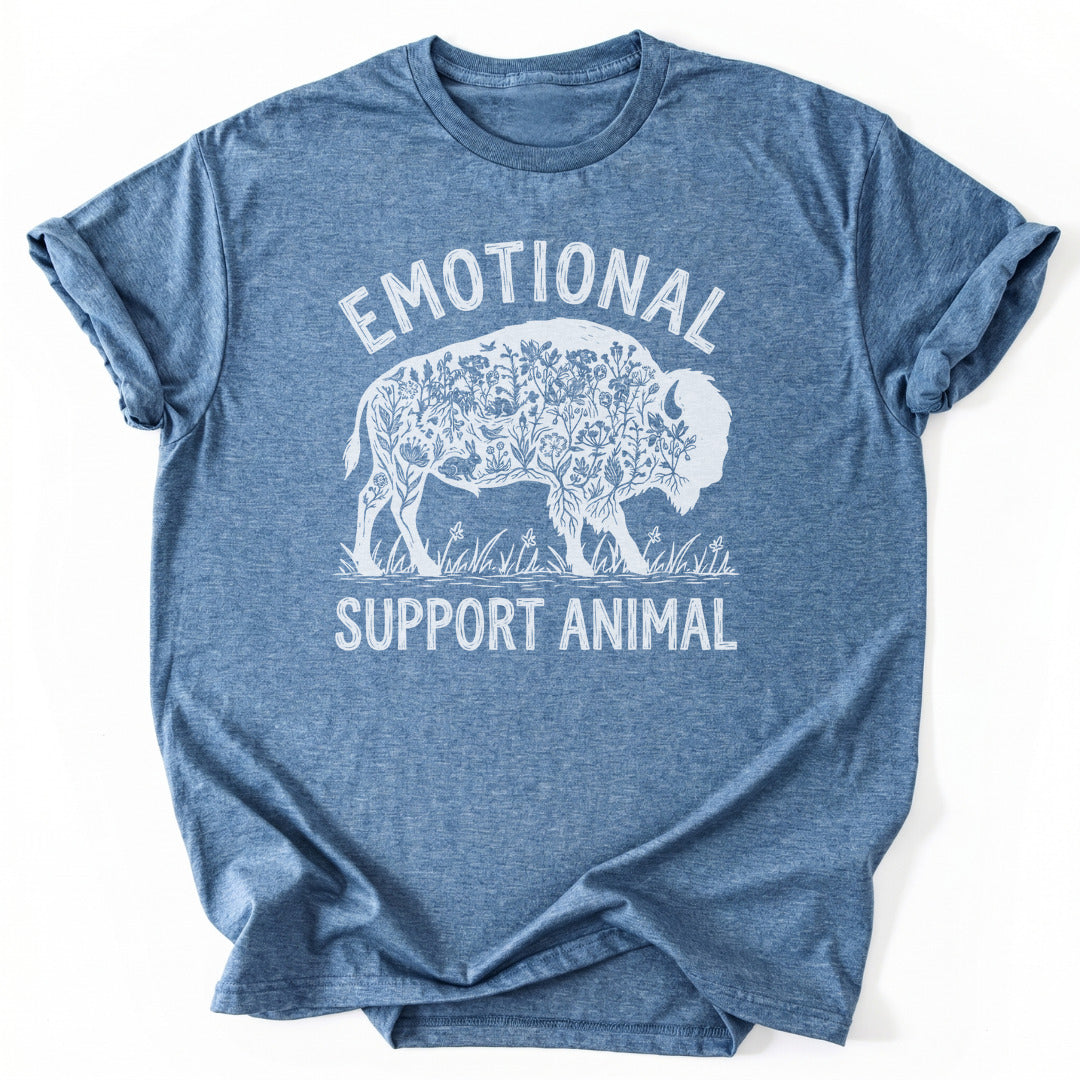 T-Shirt Heather Indigo / S Emotional Support Bison