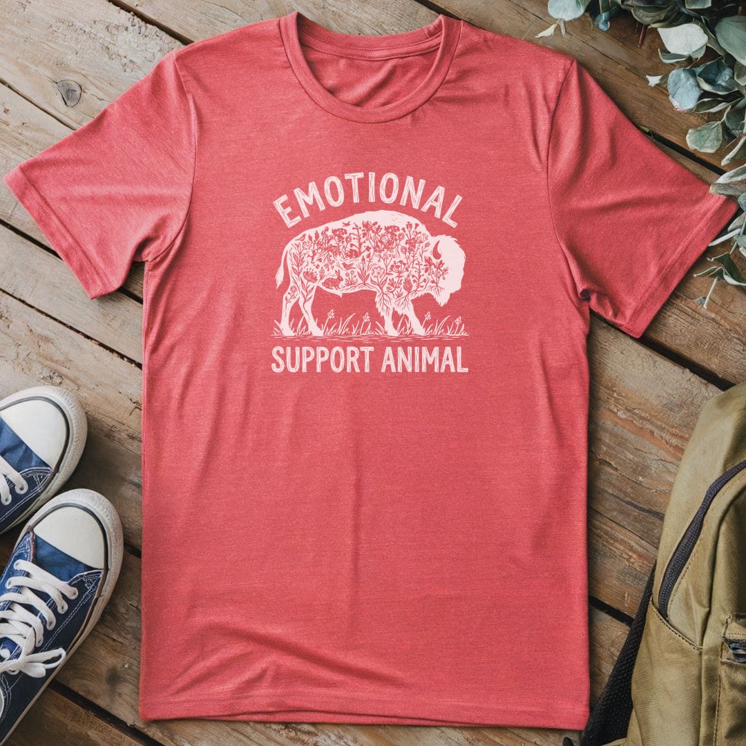 T-Shirt Heather Red / S Emotional Support Bison