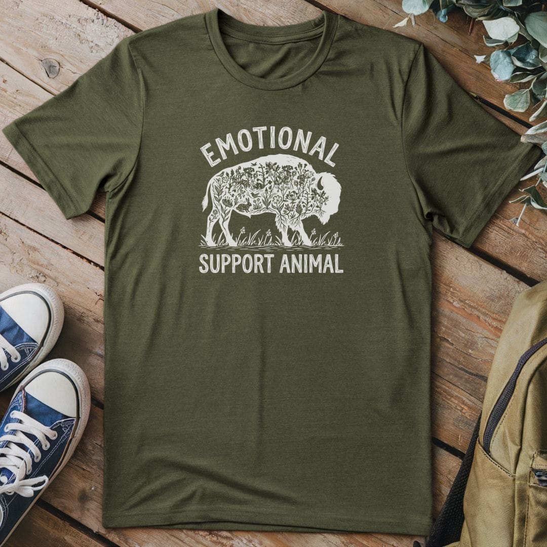 T-Shirt Military Green / S Emotional Support Bison
