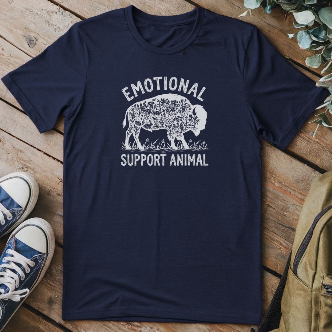 T-Shirt Navy / S Emotional Support Bison
