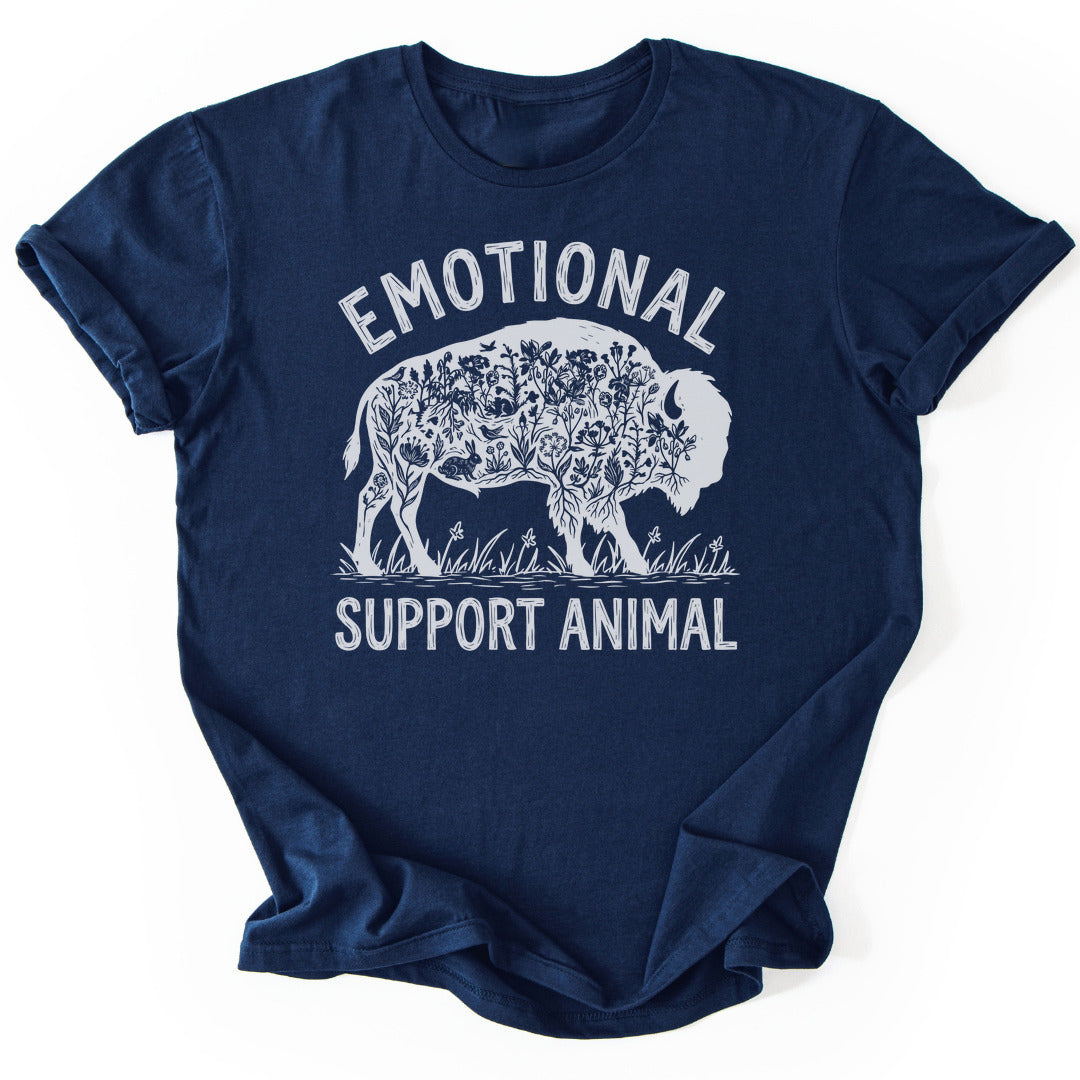 T-Shirt Navy / S Emotional Support Bison