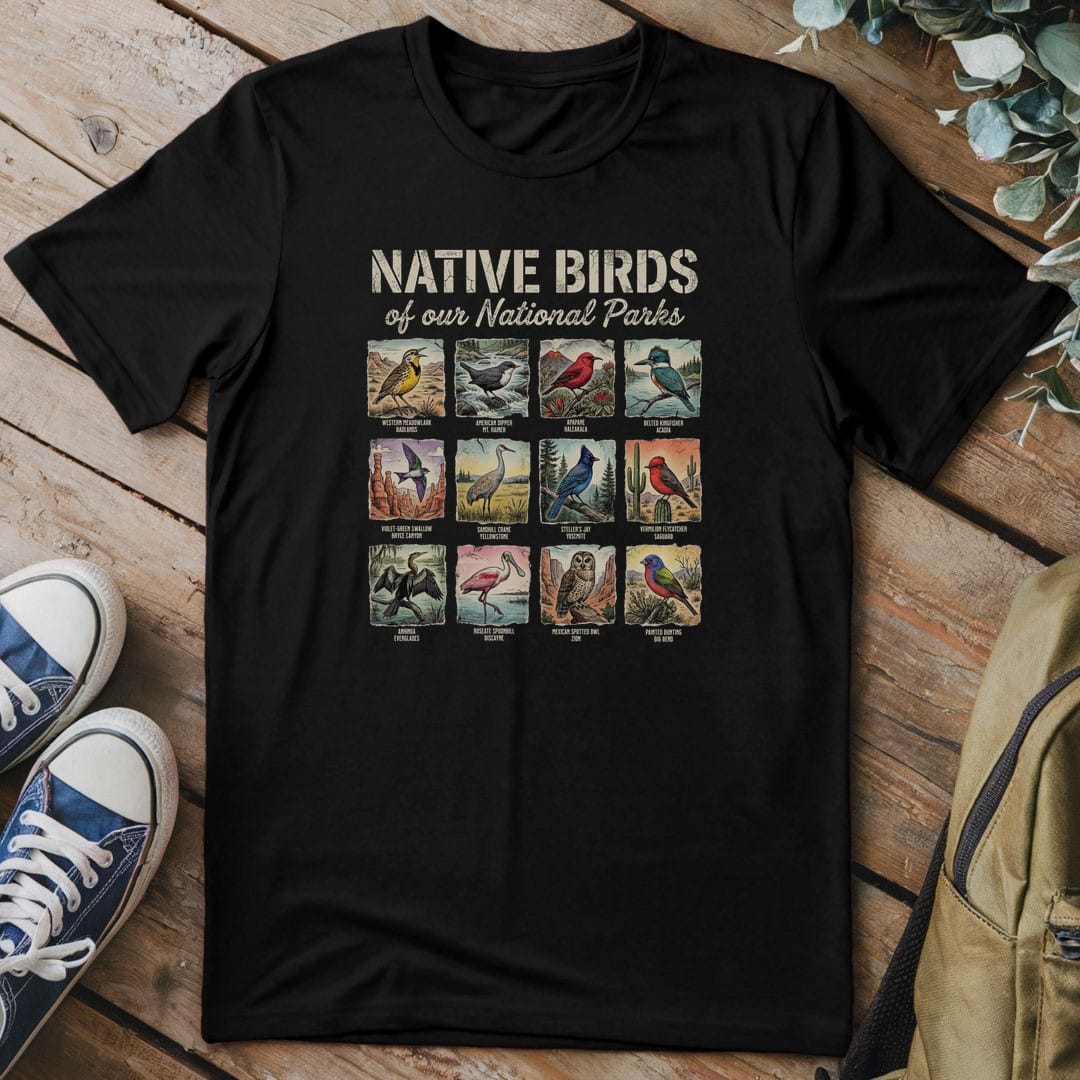T-Shirt Black / S Native Birds