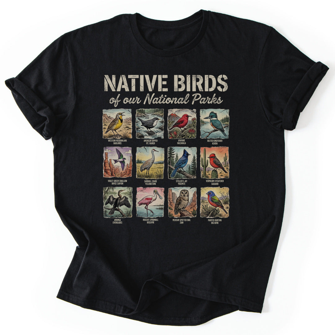 T-Shirt Black / S Native Birds