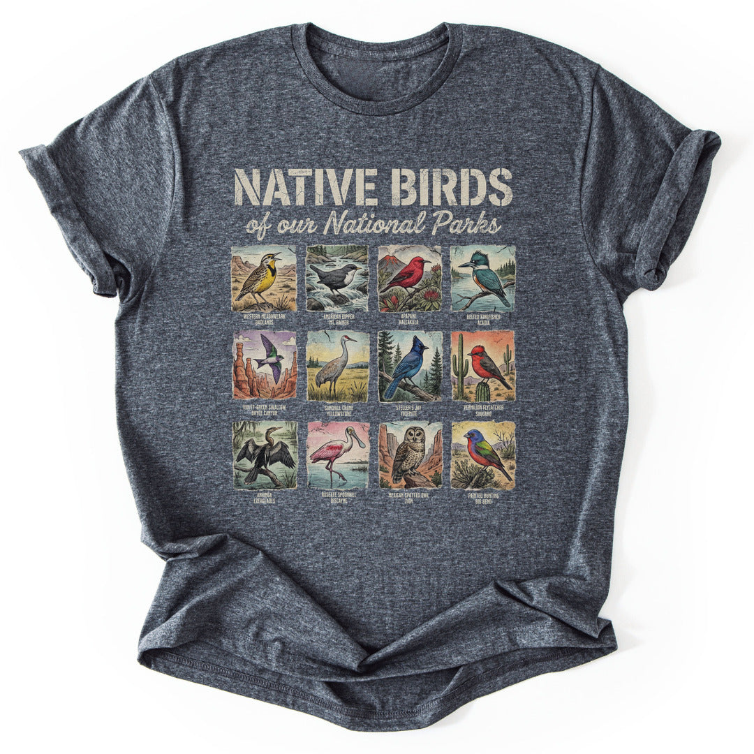 T-Shirt Dark Heather / S Native Birds