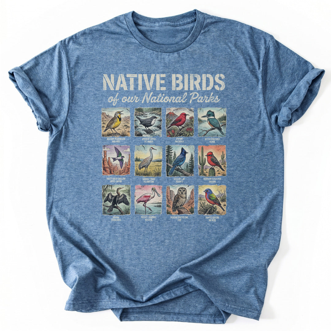 T-Shirt Heather Indigo / S Native Birds