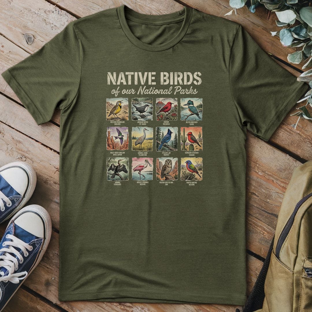 T-Shirt Military Green / S Native Birds